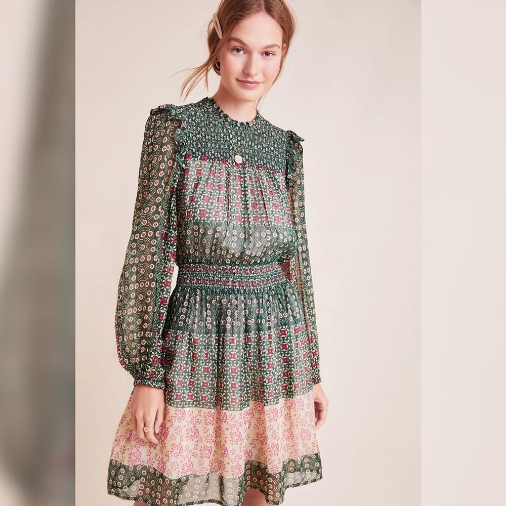 Anthropologie - Rhiannon Floral Mini Dress